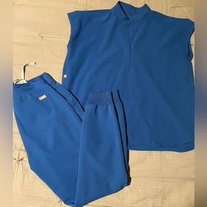Figs scrubs, blue, XS, sold together